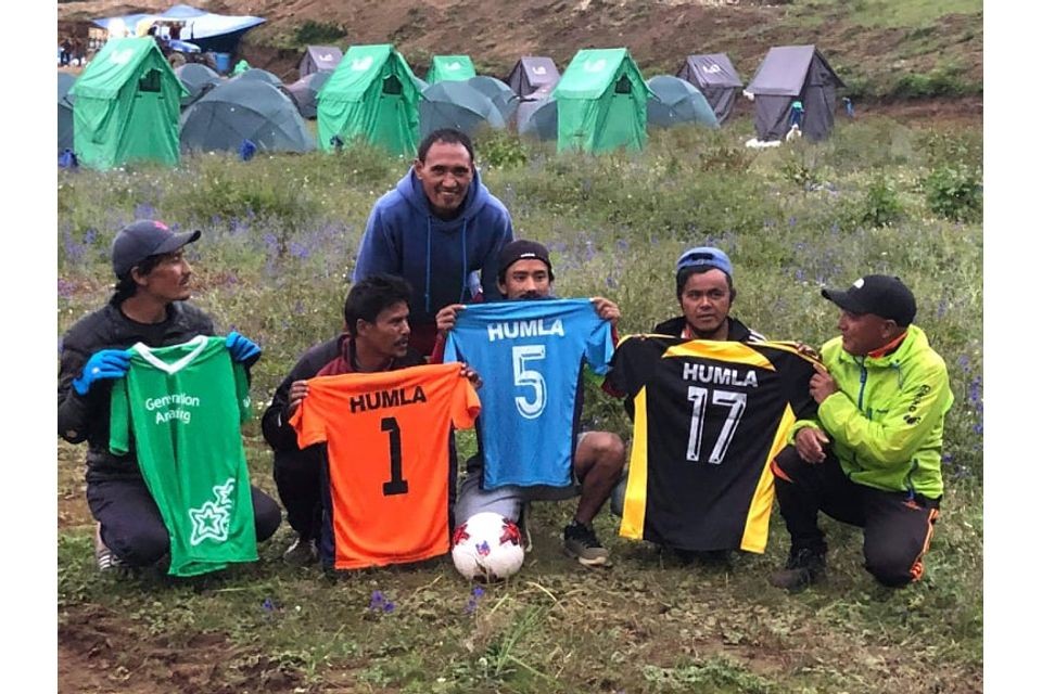 Kathmandu FC President Birat Jung Shahi Donates Jerseys & Footballs In Humla